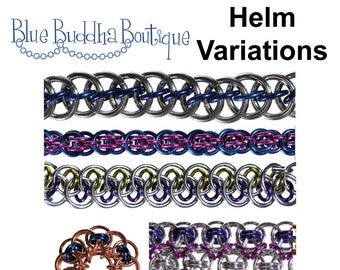 Tutorial: Helm Variations (Intermediate chainmaille project) - PDF - Instructions in English