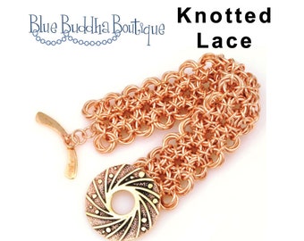 Tutorial: Knotted Lace (Intermediate chainmaille project) - PDF - Instructions in English