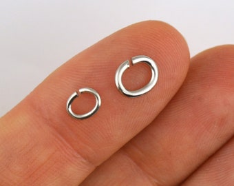 Oval Jump Ring White Bronze Plate by TierraCast - Small 20 Gauge 4x3mm (100 pc) or Medium 17 Gauge 5x3.5mm (48 pc)