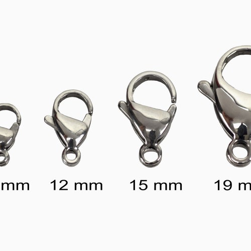 Stainless Steel Lobster Claw Clasp 10mm 12mm 15mm or 19 Mm Etsy