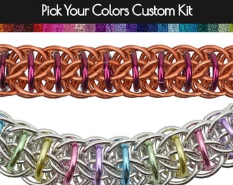 Custom Kit: Fire Wyrm - Chainmaille Bracelet Kit - Aluminum - Advanced - PICK YOUR COLORS - Instructions sold separately