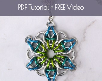 Tutorial: Celtic Visions Star Pendant (Beginner chainmaille project) - PDF - Instructions in English