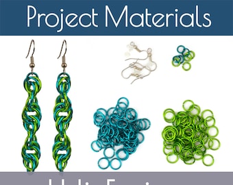 Project Pack: Helix Earrings - Makes TWO pairs of Chainmaille Earrings - Beginner/Intermediate - Instructions Sold Separately