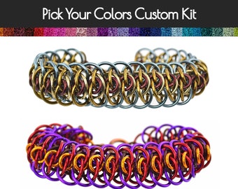 Custom Kit: Viperscale 2.0 - Chainmaille Bracelet Kit - Aluminum - Advanced - PICK YOUR COLORS - Instructions sold separately