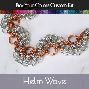 Custom Kit: Helm Wave - Aluminum Chainmaille DIY Bracelet - Intermediate - No instructions