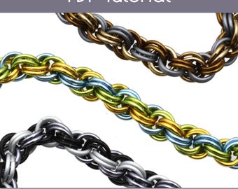 Tutorial: Double Spiral (Beginner chainmaille project) - PDF - Instructions in English