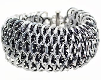 Kit: Dragonscale - Big & Chunky Square Wire Cuff - Advanced Chainmaille Project - PDF Instructions sold separately