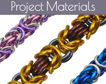 Project Pack: Byzantine Bracelet Chainmaille Kit - Aluminum - Beginner - Instructions sold separately