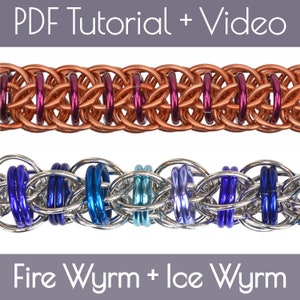 Tutorial: Fire Wyrm + Ice Wyrm (Advanced chainmaille projects) - PDF - Instructions in English