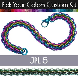 Custom Kit: JPL5 (Jens Pind Linkage 5) - Chainmille Bracelet - Advanced - PICK YOUR COLORS - Instructions sold separately
