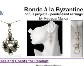 Tutorial: Rondo a la Byzantine Pendant and Earring (Intermediate chainmaille project) - PDF - Instructions in English