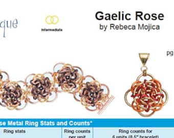 Tutorial: Gaelic Rose (Intermediate chainmaille project) - PDF - Instructions in English