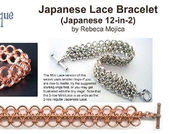 Tutorial: Japanese Lace 12-in-2 (Easy Intermediate chainmaille project) - PDF - Instructions in English