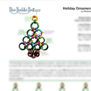Tutorial: Holiday Ornament Christmas Tree Intermediate chainmaille project PDF image 1