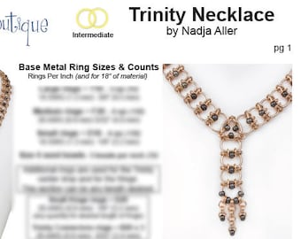 Tutorial: Trinity -  Intermediate chainmaille project - PDF - Instructions in English