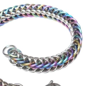 Chainmaille Kit - Half Persian 4-in-1 Rainbow Titanium & Stainless Steel - HyperLynks - Intermediate