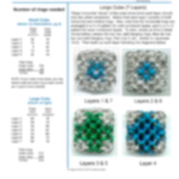 Tutorial: Cube (Advanced chainmaille project) - PDF - Instructions in English