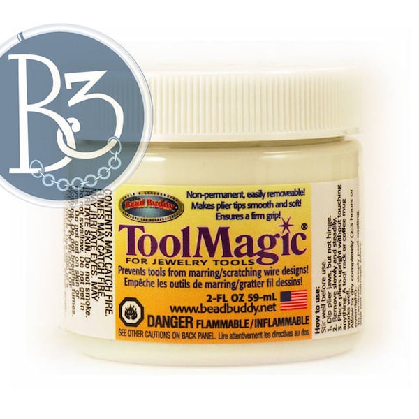 Tool Magic flexible coating for jewelry tools - 2 oz jar - removable tool tip coating for pliers - prevent scratches on wire and jump rings