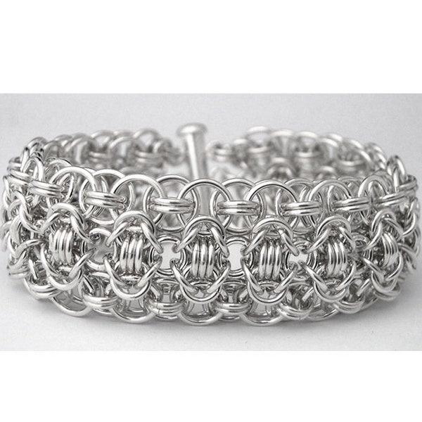 Kit: Rondo a la Byzantine - Aluminum Chainmaille DIY Bracelet - Intermediate - PDF Instructions sold separately