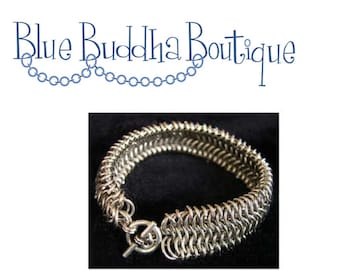 Tutorial: Sleek Cuff Bracelet (Advanced chainmaille project) - PDF - Instructions in English