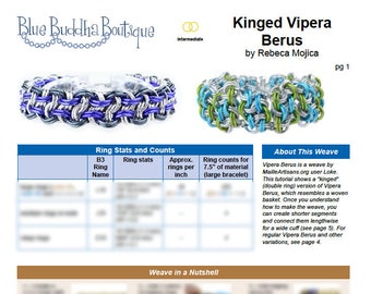 Tutorial: Kinged Vipera Berus (Intermediate chainmaille project) - PDF - Instructions in English