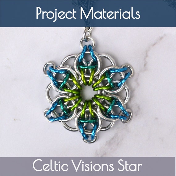 Project Pack - Celtic Visions Star Pendant (Makes TWO Chainmaille Pendants) - Instructions sold separately