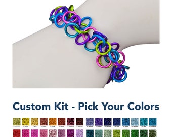 Custom Kit: Shaggy Loops - Custom Chainmaille Bracelet Kit - Beginner - PICK YOUR COLORS - Free instructions available separately