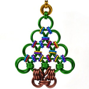 Kit: Holiday Ornament Chainmaille Christmas Tree Intermediate PDF Instructions sold separately Single Tree Kit