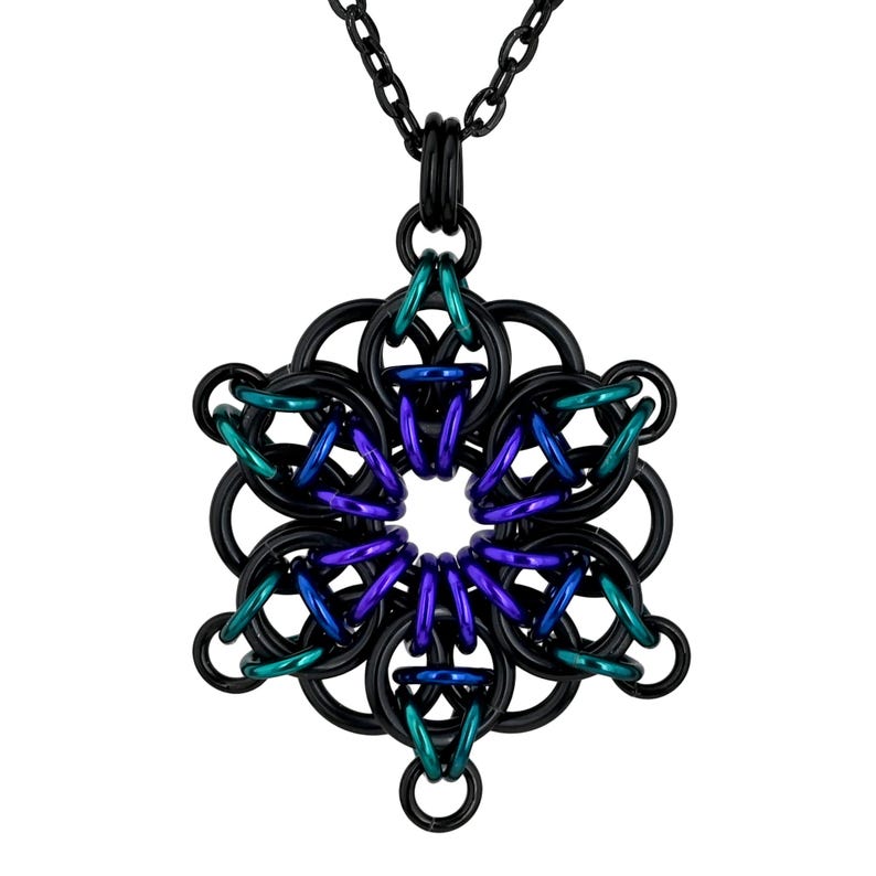 Kit para Projeto - Pingente Estrela Visões Celtas (Faz DOIS Pingentes de Cota de Malha) - Instruções vendidas separadamente Dark Mermaid