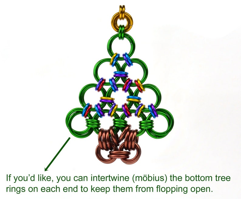 Kit: Holiday Ornament Chainmaille Christmas Tree Intermediate PDF Instructions sold separately image 4