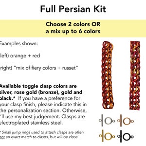 Custom Kit: Full Persian Chainmaille Bracelet Kit Intermediate PICK YOUR COLORS Instructions sold separately image 2