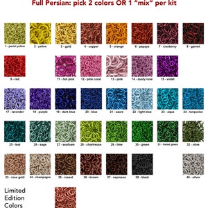 Custom Kit: Full Persian Chainmaille Bracelet Kit Intermediate PICK YOUR COLORS Instructions sold separately image 4