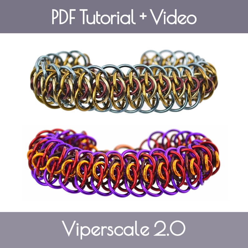 Tutorial: Viperscale 2.0 Advanced chainmaille project PDF Video Instructions in English imagem 1