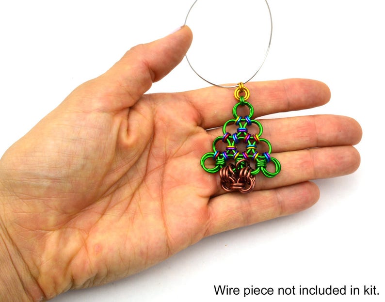 Kit: Holiday Ornament Chainmaille Christmas Tree Intermediate PDF Instructions sold separately image 2