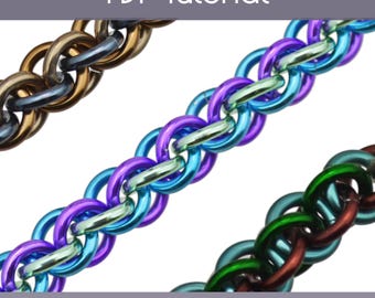 Tutorial: Jens Pind 3 bracelet or necklace (Advanced chainmaille project) - PDF - Instructions in English