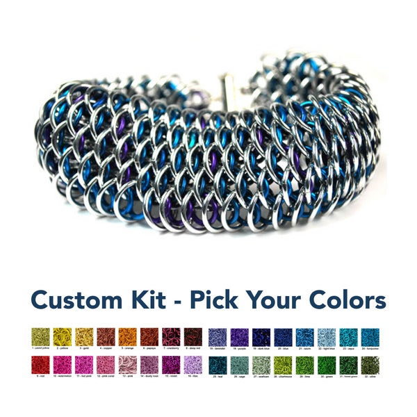 Custom Kit: Dragonscale - Intermediate/Advanced Level Chainmaille Project - Pick Solid Colors or Mixes - PDF Instructions sold separately