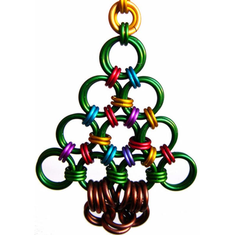 Tutorial: Holiday Ornament Christmas Tree Intermediate chainmaille project PDF image 2
