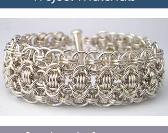 Project Pack: Rondo a la Byzantine - Aluminum Chainmaille DIY Bracelet - Intermediate - PDF Instructions sold separately