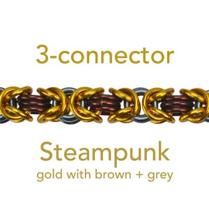 Chainmaille Kit: Byzantine Bracelet Kit Aluminum Beginner Instructions sold separately 3-conn Steampunk