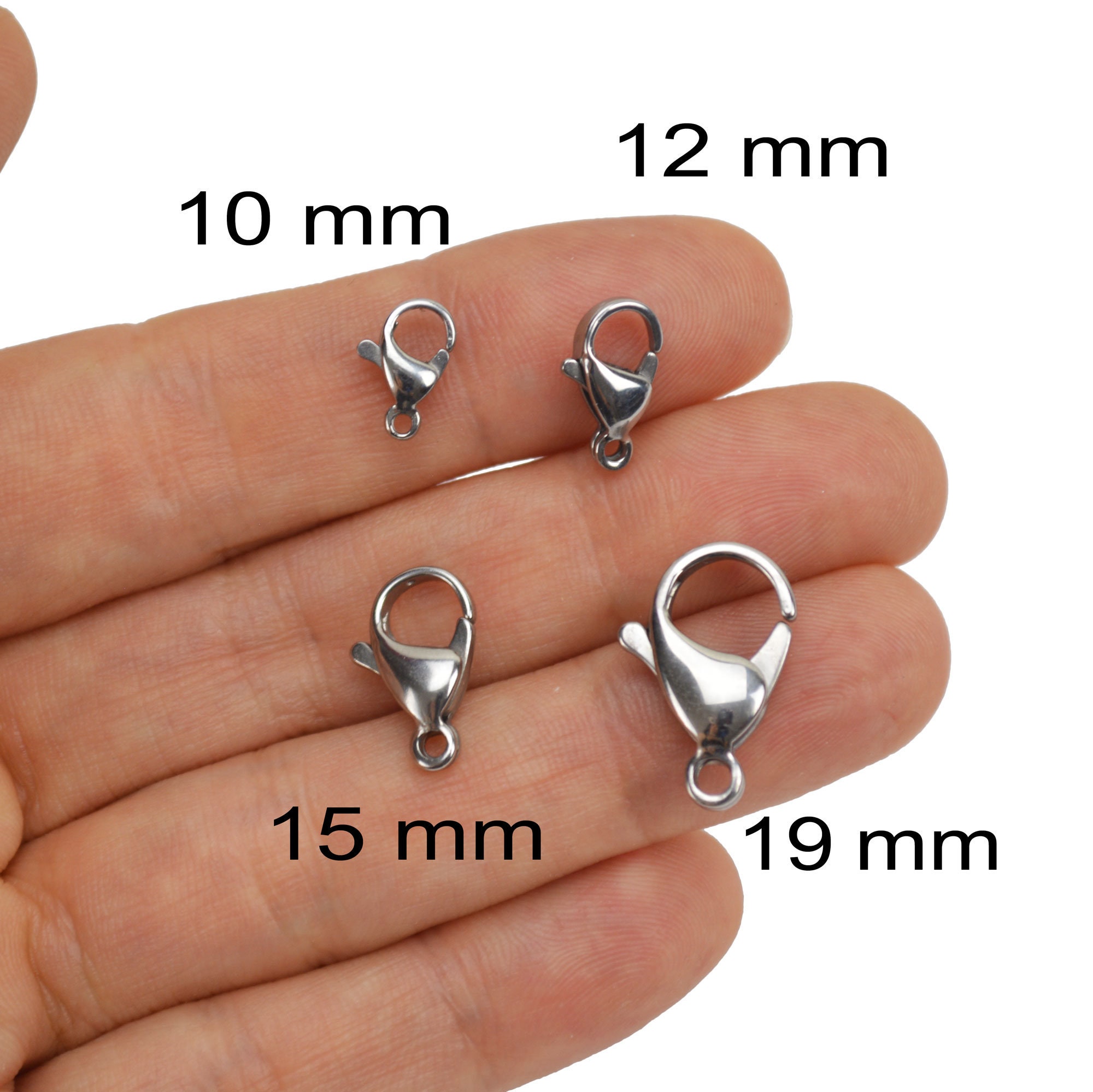 10 Small Stainless Steel Lobster Claw Clasps