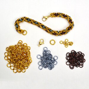 Chainmaille Kit: Byzantine Bracelet Kit Aluminum Beginner Instructions sold separately image 2