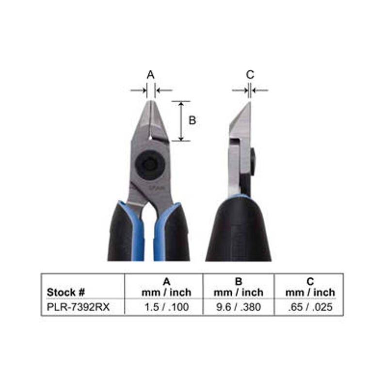 Lindstrom Rx Flat Nose Angled Chisel Nose Stubby Pliers