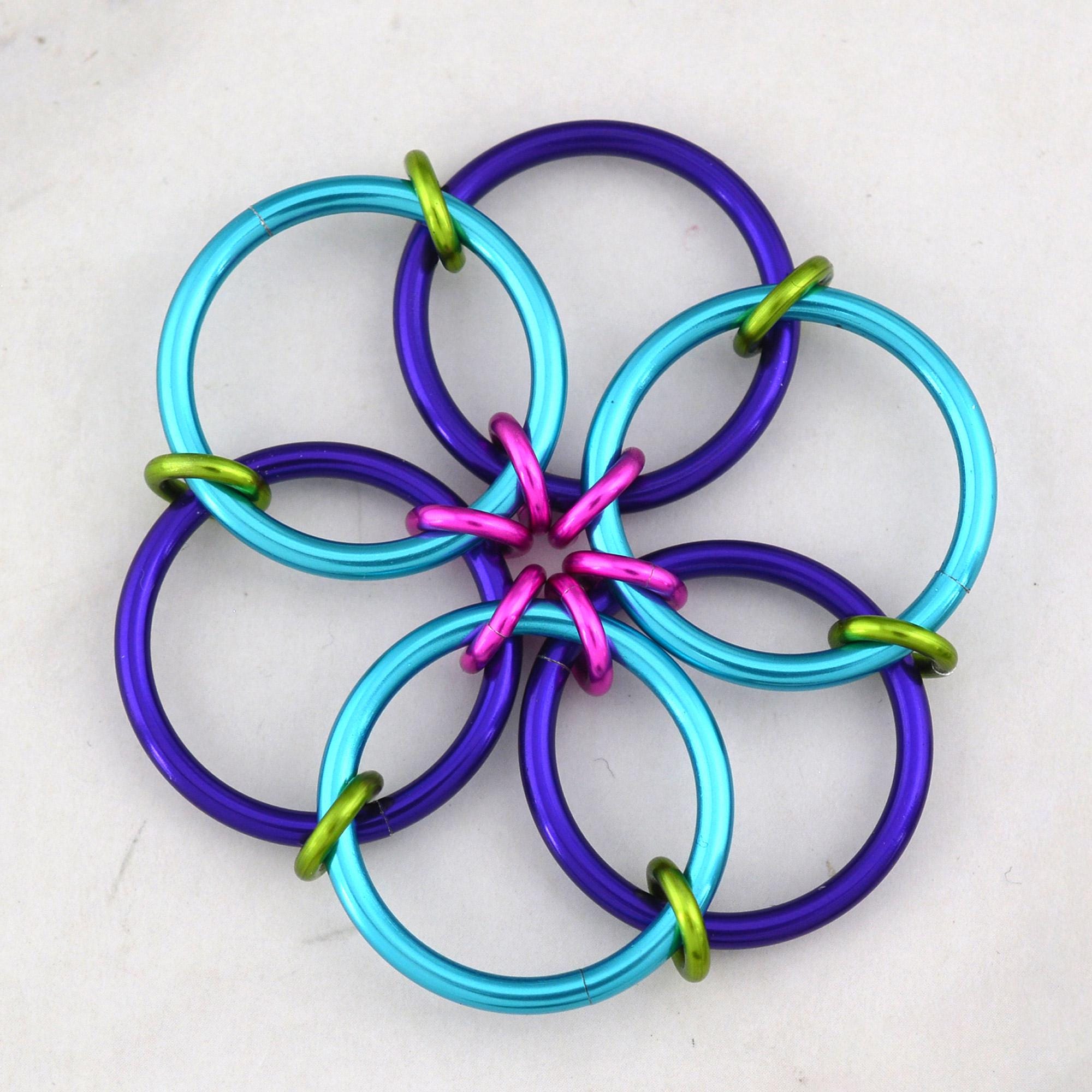 Project Pack: Fidget Flower - Makes TWO Aluminum Chainmaille Fidget ...