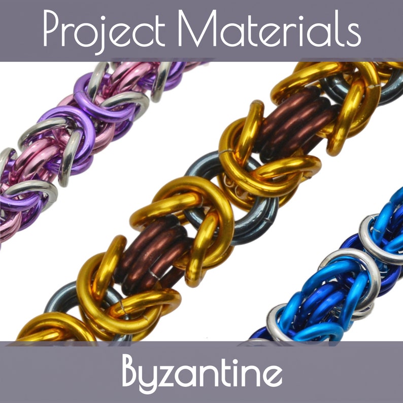 Chainmaille Kit: Byzantine Bracelet Kit Aluminum Beginner Instructions sold separately image 1