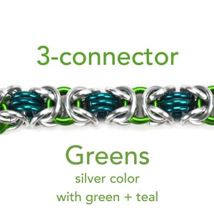 Chainmaille Kit: Byzantine Bracelet Kit Aluminum Beginner Instructions sold separately 3-conn Greens
