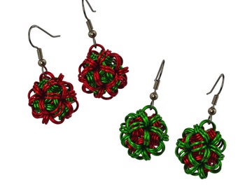 Project Pack: Holiday Dodecahedron Chainmaille Earrings - Makes TWO pairs - Intermediate - Instructions sold separately