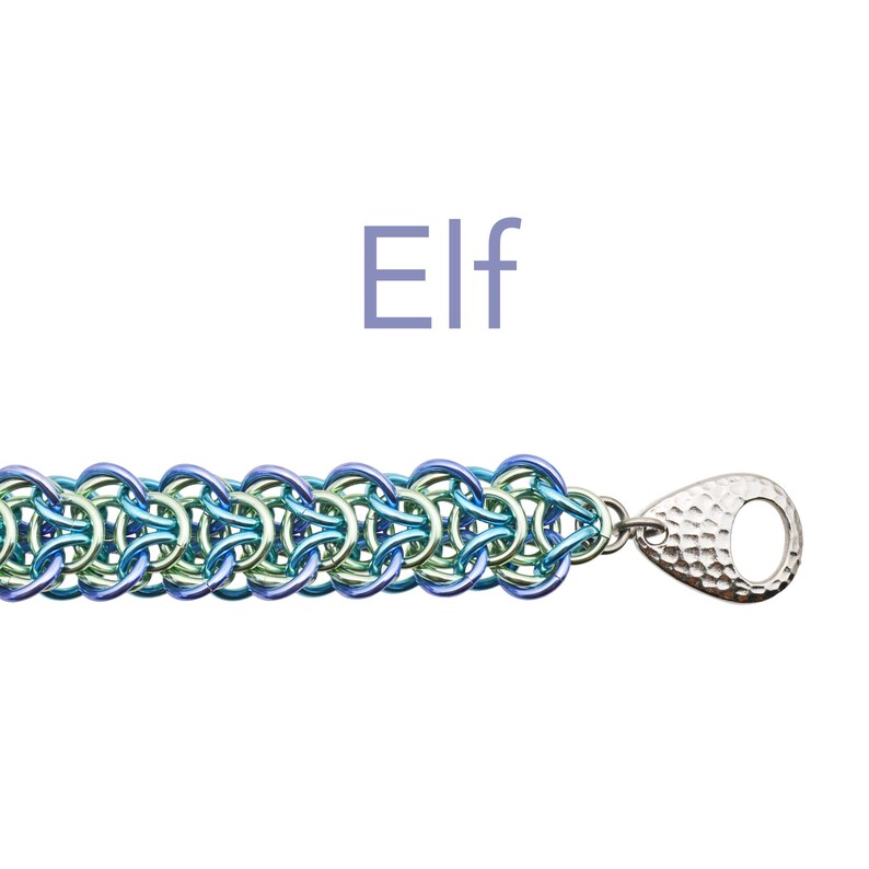 Kit de proyecto: Pulsera trenzada Elfweave - Kit de bricolaje de cota de malla de nivel intermedio - Elige tu combinación de colores - Instrucciones en PDF se venden por separado Elf