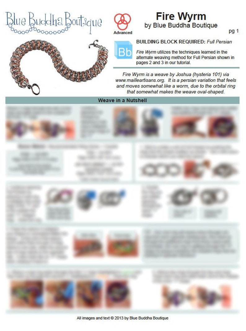 Chainmaille Tutorial  Fire Wyrm and Ice Wyrm Advanced  PDF image 1