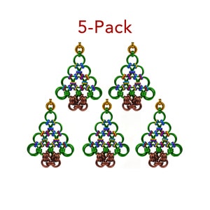 Kit: Holiday Ornament Chainmaille Christmas Tree Intermediate PDF Instructions sold separately 5-pack Tree Kit