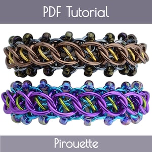 Tutorial: Pirouette Bracelet (Advanced chainmaille project) - PDF - Instructions in English